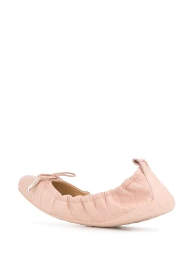 Shop Tod's Ruched Ballerina Shoes In Pink