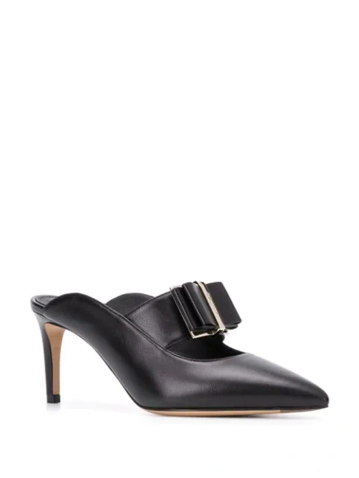 Shop Ferragamo Vara Bow 80mm Mules In Black