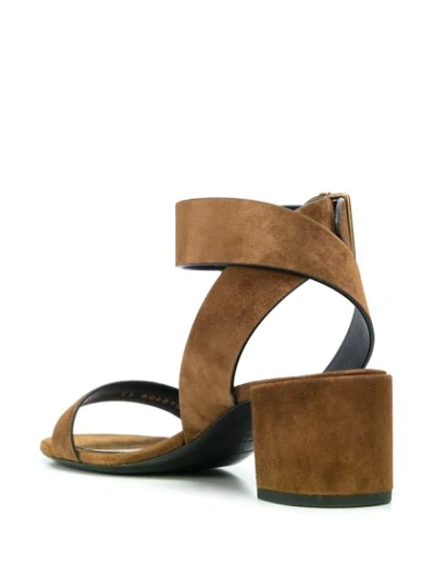 Shop Saint Laurent Chunky 60 Heel Sandals In Brown