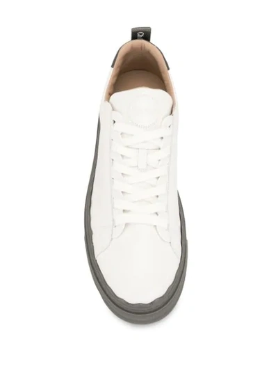 Shop Chloé Lauren Two-tone Sneakers In White