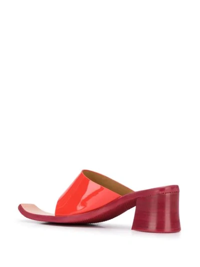 Shop Martine Rose Block Heel Square Toe Sandals In Red