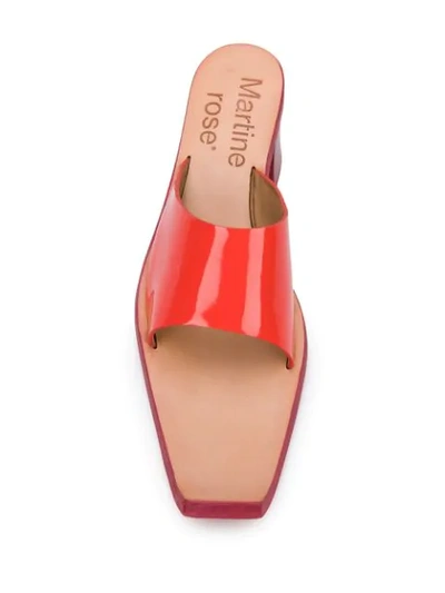Shop Martine Rose Block Heel Square Toe Sandals In Red