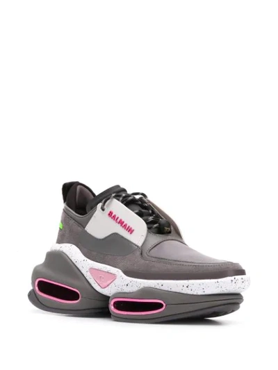 Shop Balmain Bbold Low-top Sneakers In Grey