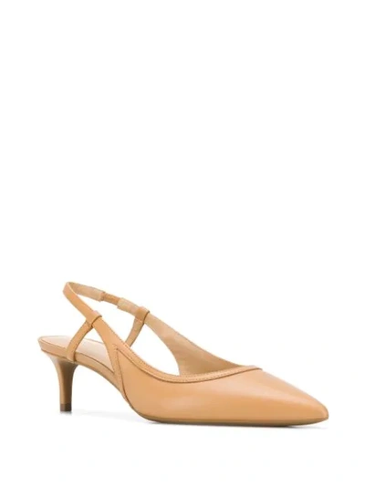 Shop Michael Michael Kors Point-toe Slingback Pumps In Neutrals