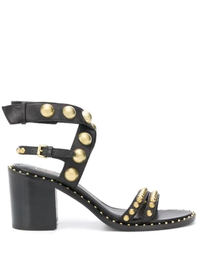 Shop Ash Nora Stud-embellished 70mm Sandals In Black