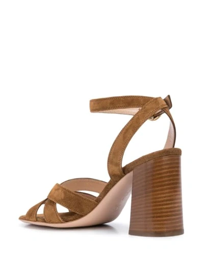 Shop Gianvito Rossi Buckle Mid-length Sandals In Brown