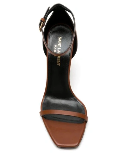 Shop Saint Laurent Opyum 85mm Ysl-heel Sandals In Brown
