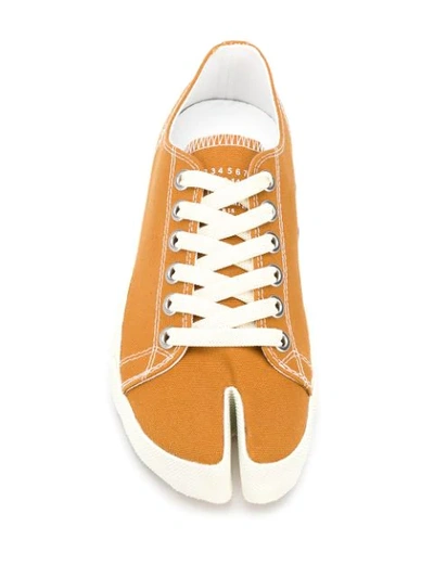 Shop Maison Margiela Tabi Toe Sneakers In Brown