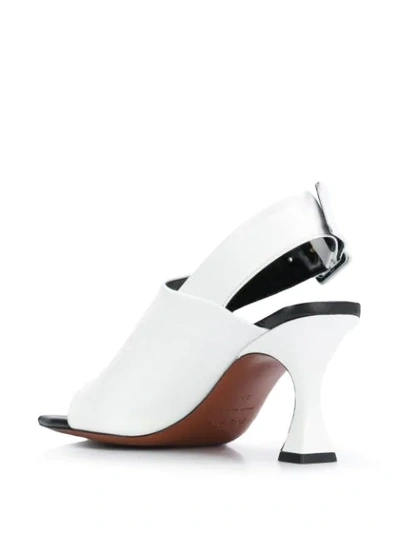 Shop Manu Atelier Cut-out Sling Back Sandals In White