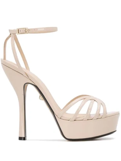 Shop Alevì Polished 145mm Sandals In Neutrals