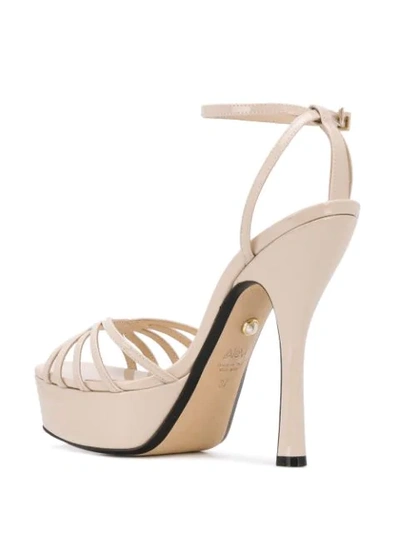 Shop Alevì Polished 145mm Sandals In Neutrals