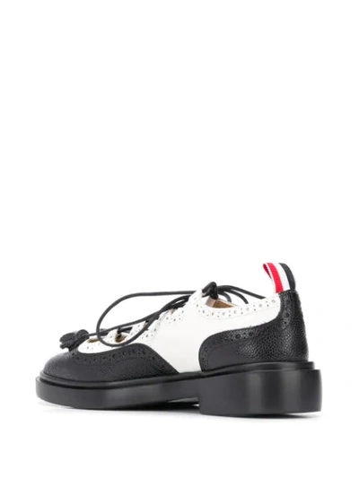 Shop Thom Browne Ghillie Leather Brogues In Black