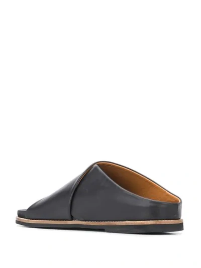 Shop Ganni Crossover Flat Sandals In Black