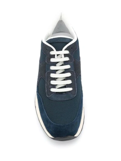 Shop Common Projects Paneled Runner Sneakers In Blue