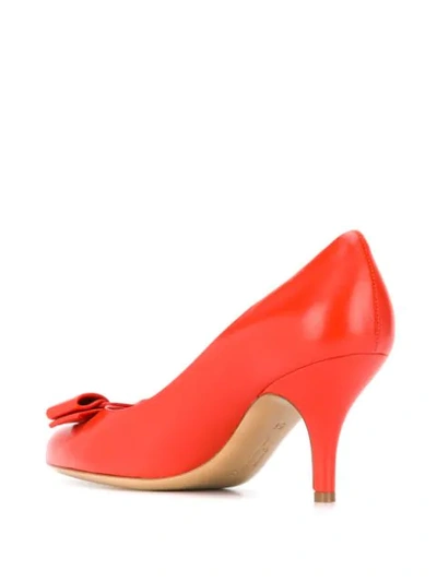 Shop Ferragamo Carla Leather Pumps In Red