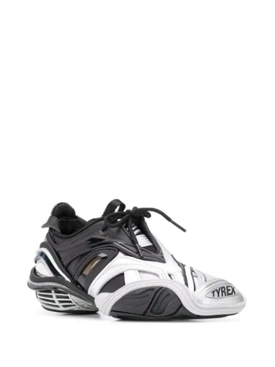 Tyrex Logo-print Metallic Rubber, Mesh And Faux Leather Sneakers In Black