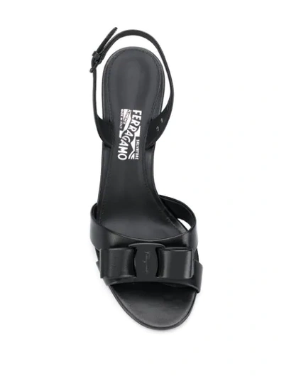 Shop Ferragamo Vara Bow 85mm Sandals In Black