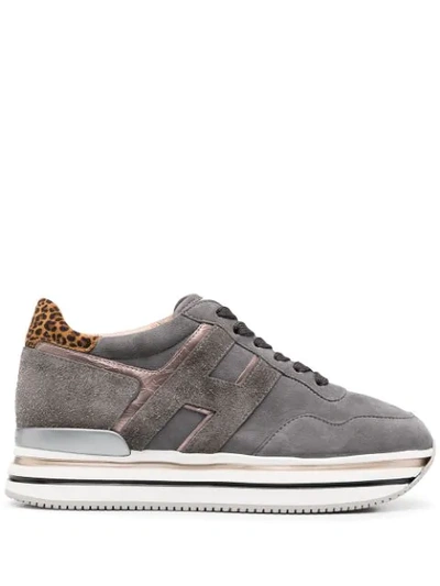 Shop Hogan Midi H222 Low-top Sneakers In Grey