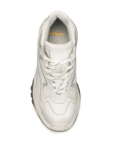 Shop Ash Suede And Mesh Panel Chunky Platform Trainers In White