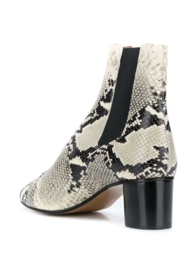 Shop Isabel Marant Heeled Snake-effect Chelsea Boots In Neutrals