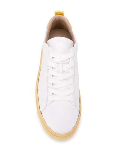 Chloé Chloe White And Yellow Lauren Sneakers In White