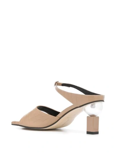 Shop Yuul Yie Sculpted Heel Strappy Sandals In Neutrals