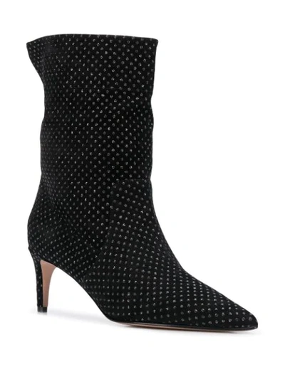 Shop Red Valentino Embellished Ankle Boots In Black