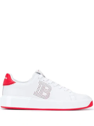 Shop Balmain B-court Low-top Sneakers In White