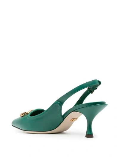 Shop Dolce & Gabbana Dg Amore Low-heel Pumps In Green