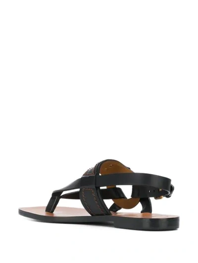 Shop Chloé Ring-detail Flat Sandals In Black