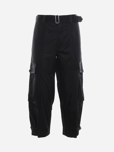 Shop Jw Anderson Cotton Cargo Pants In Black