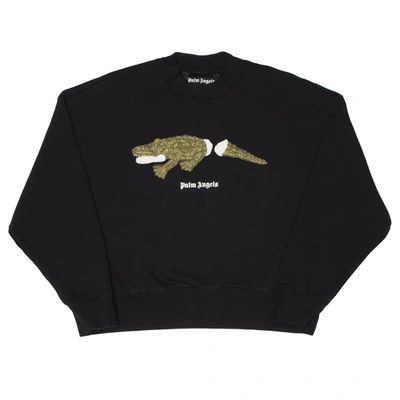 Shop Palm Angels Croco Sweatshirt In Black