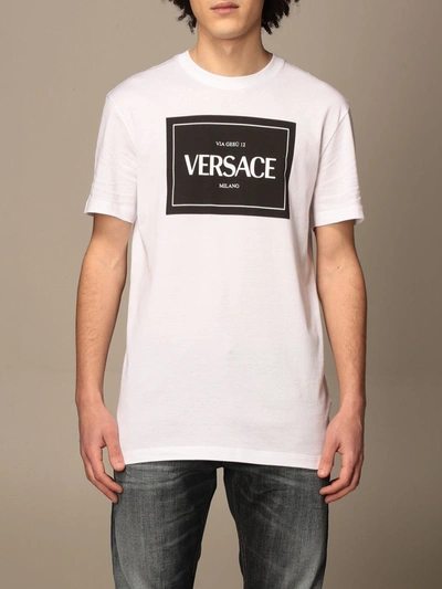 Shop Versace Cotton T-shirt With Logo In White