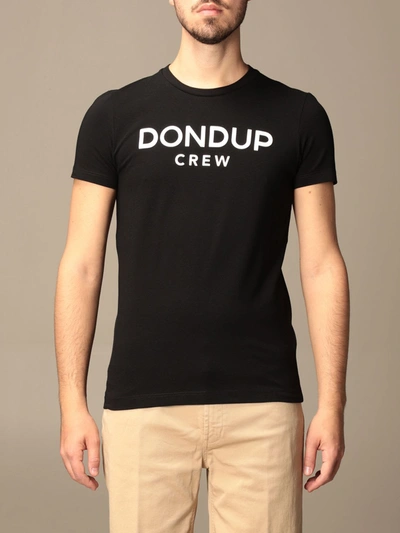 Shop Dondup Cotton T-shirt With Logo In Black