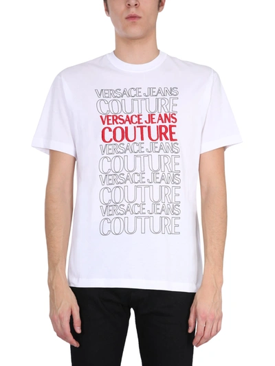 Shop Versace Jeans Couture Crew Neck T-shirt In Multicolor