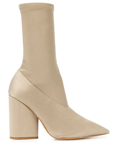 Shop Yeezy Stretch 105mm Ankle Boots In Neutrals