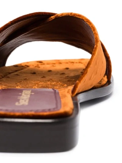 Shop Sies Marjan Cassie Ostrich-effect Sandals In Brown