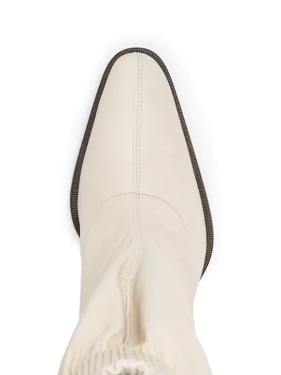 Shop Kenzo Slip-on Stacked Heel Boots In White