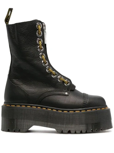 Shop Dr. Martens' Sinclair Platform Leather Boots In Black