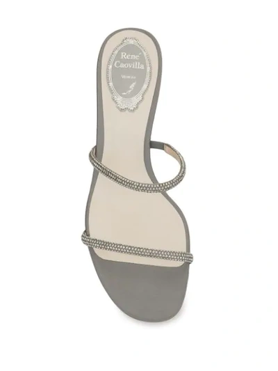 Shop René Caovilla Crystal Embellished Sandals In Grey
