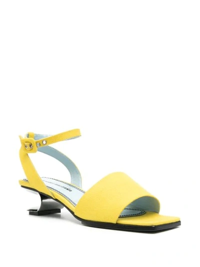 Shop Nicole Saldaã±a Amanda Leather Sandals In Yellow