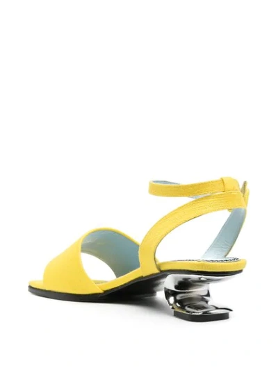Shop Nicole Saldaã±a Amanda Leather Sandals In Yellow