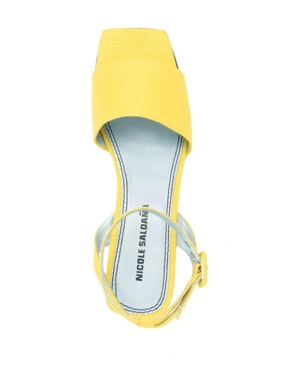 Shop Nicole Saldaã±a Amanda Leather Sandals In Yellow