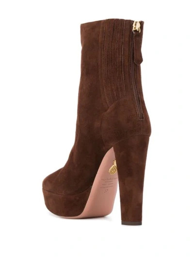 Aquazzura Saint Honore 120 Platform Suede Boots In Multi