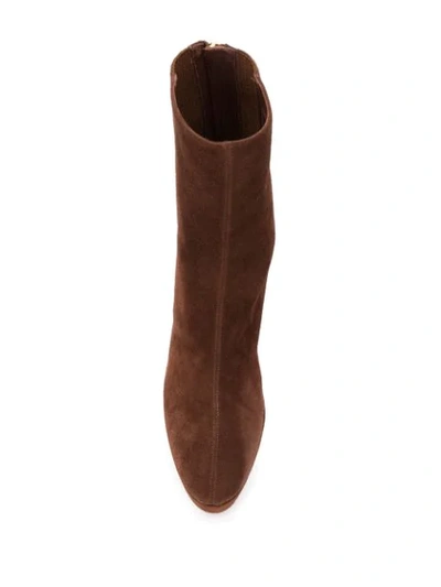Aquazzura Saint Honore 120 Platform Suede Boots In Multi