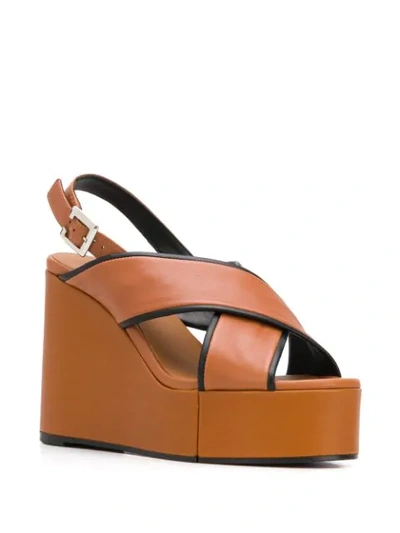 Shop Clergerie Mirane Wedge Sandals In Brown