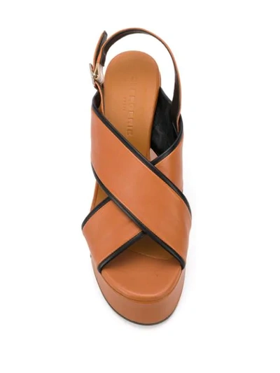 Shop Clergerie Mirane Wedge Sandals In Brown