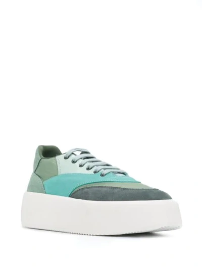 Shop Mm6 Maison Margiela Panelled Colour-block Sneakers In Blue