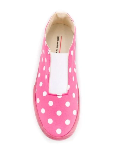 Shop Comme Des Garcons Girl Slip-on Polka Dot Sneakers In Pink