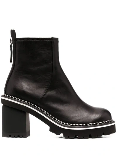 Shop Agl Attilio Giusti Leombruni Braid-trimmed Ankle Boots In Black